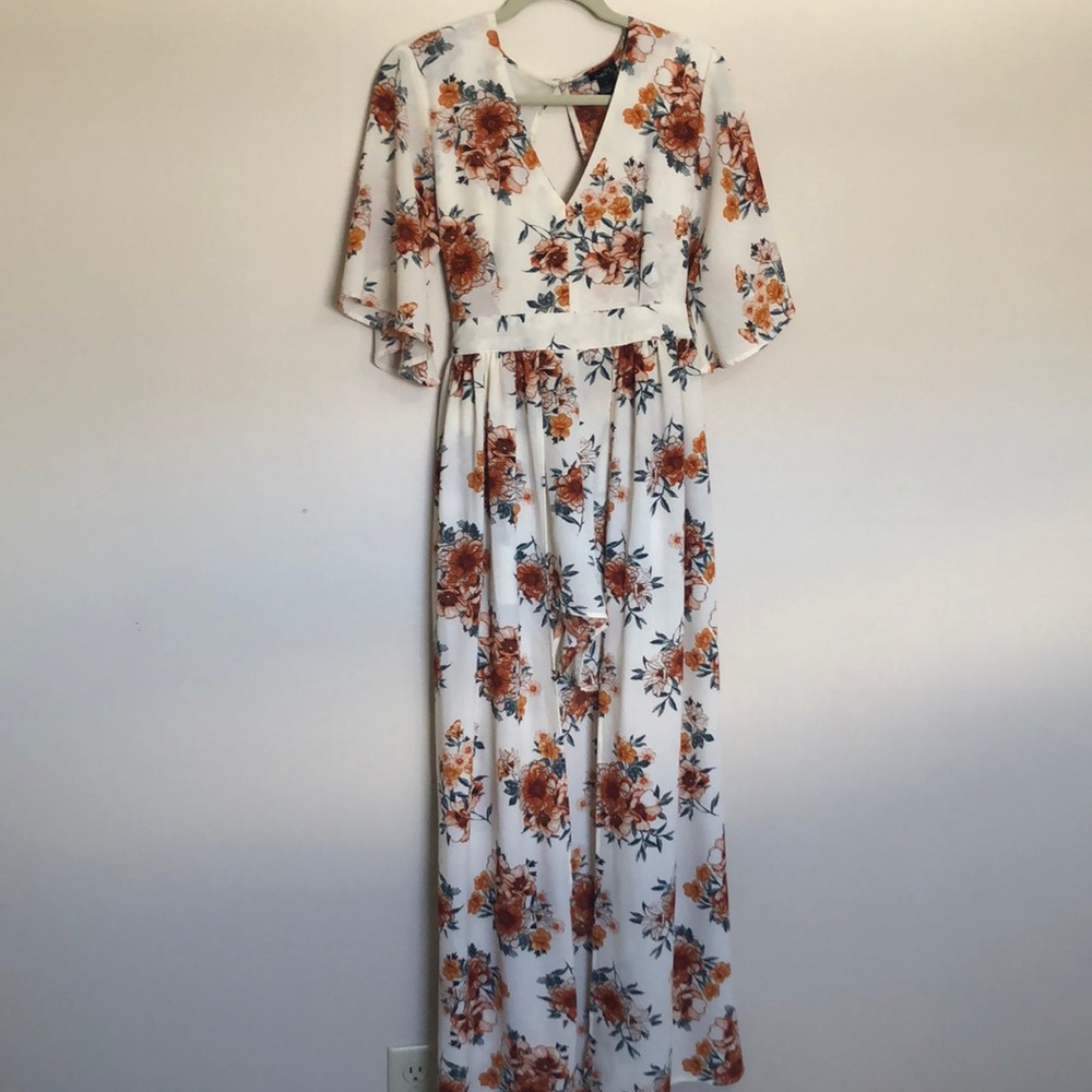 White floral romper dress
